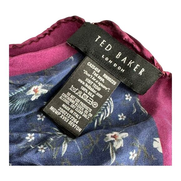 ted baker floral silk pocket square handkerchief - Picture 2 of 11
